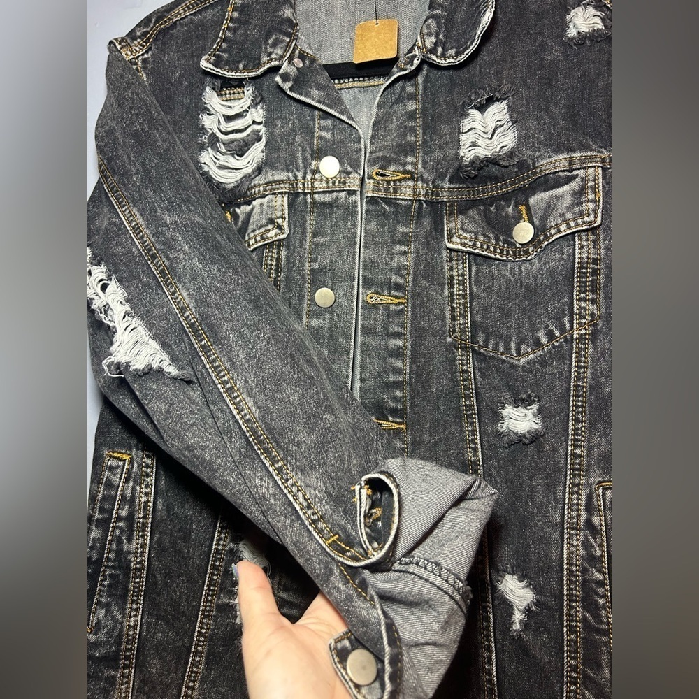 Umgee destructed Jean jacket, small, new! - Picture 3 of 8